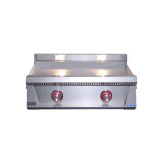 Pro Series 75 Gas Griddle with 3mm Plate with lights on a white background