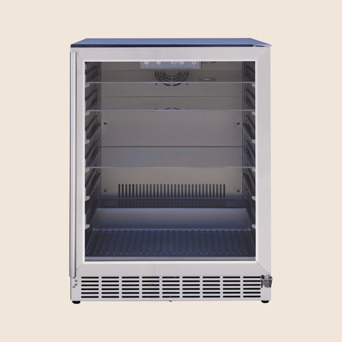 24"  Summerset Outdoor Rated Refrigerator with Glass Door and Glass Shelves