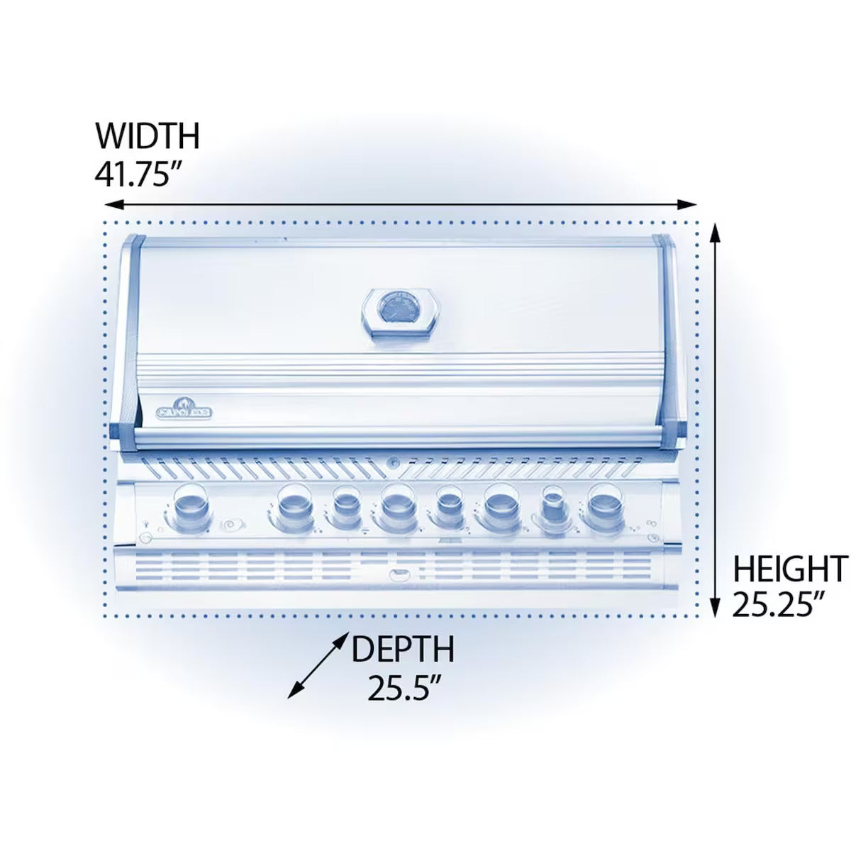 Napoleon Prestige PRO 665 5-Burner Built-in Propane Grill w/ Rotisserie