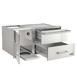 Coyote 42" Access Door With Storage & Warming Drawer Combo