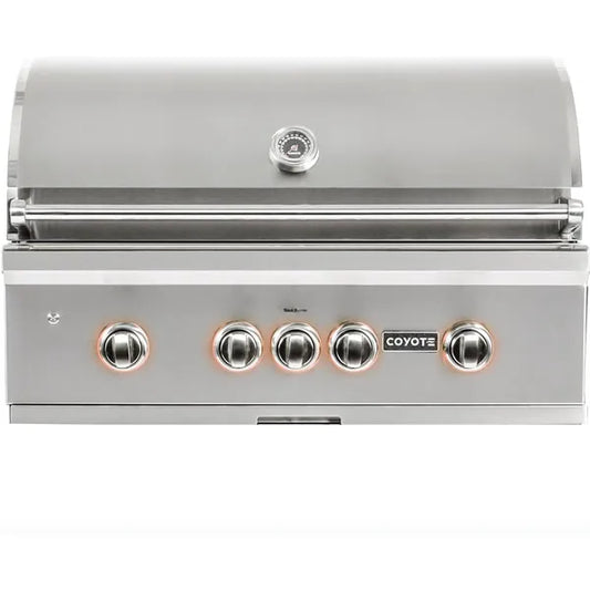 Coyote S-Series 36-Inch 4-Burner Built-In Natural Gas Grill With RapidSear Infrared Burner & Rotisserie - C2SL36NG