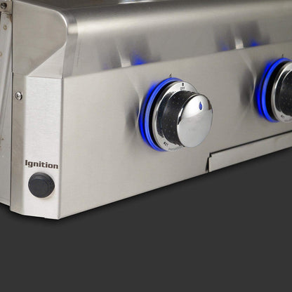 Close up of panel on American Outdoor Grill L-Series 36-Inch 3-Burner Built-In With Rotisserie 