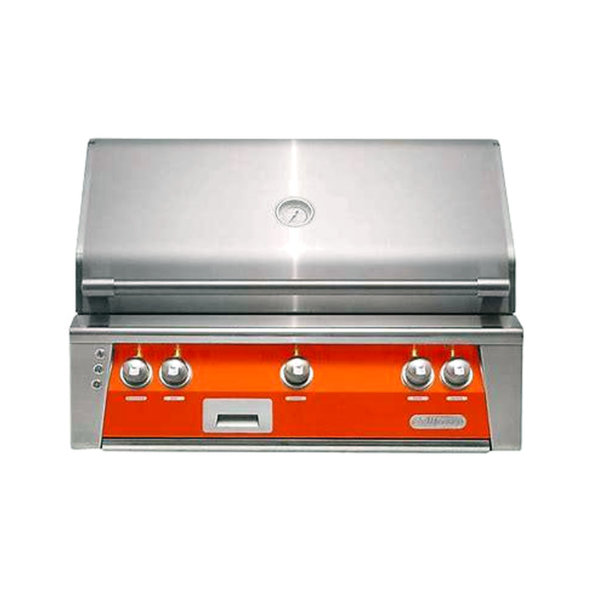 Alfresco 36" Luxury Grill with a Luminous Orange front on a white background
