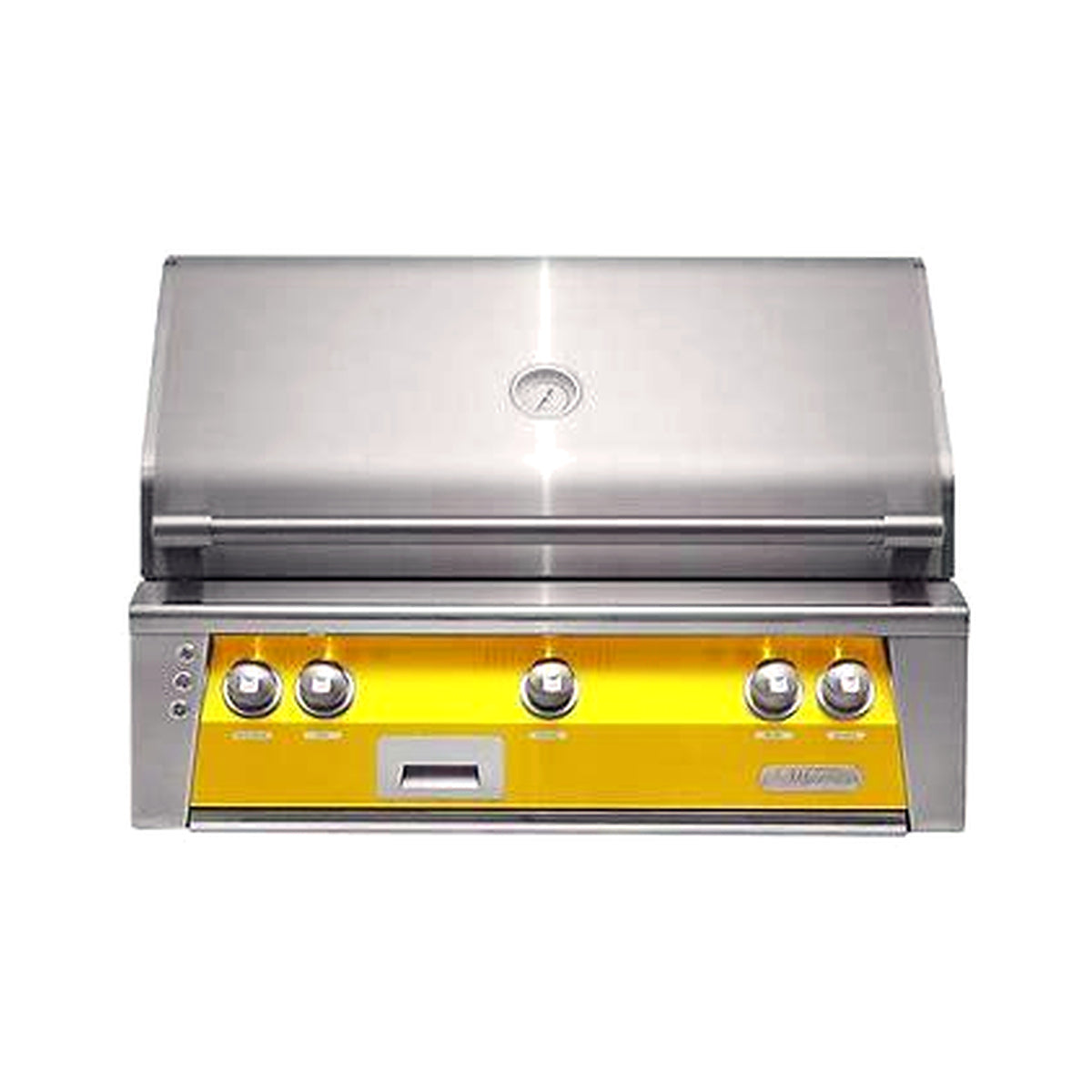 Alfresco 36" Luxury Grill with a Traffic Yellow front on a white background