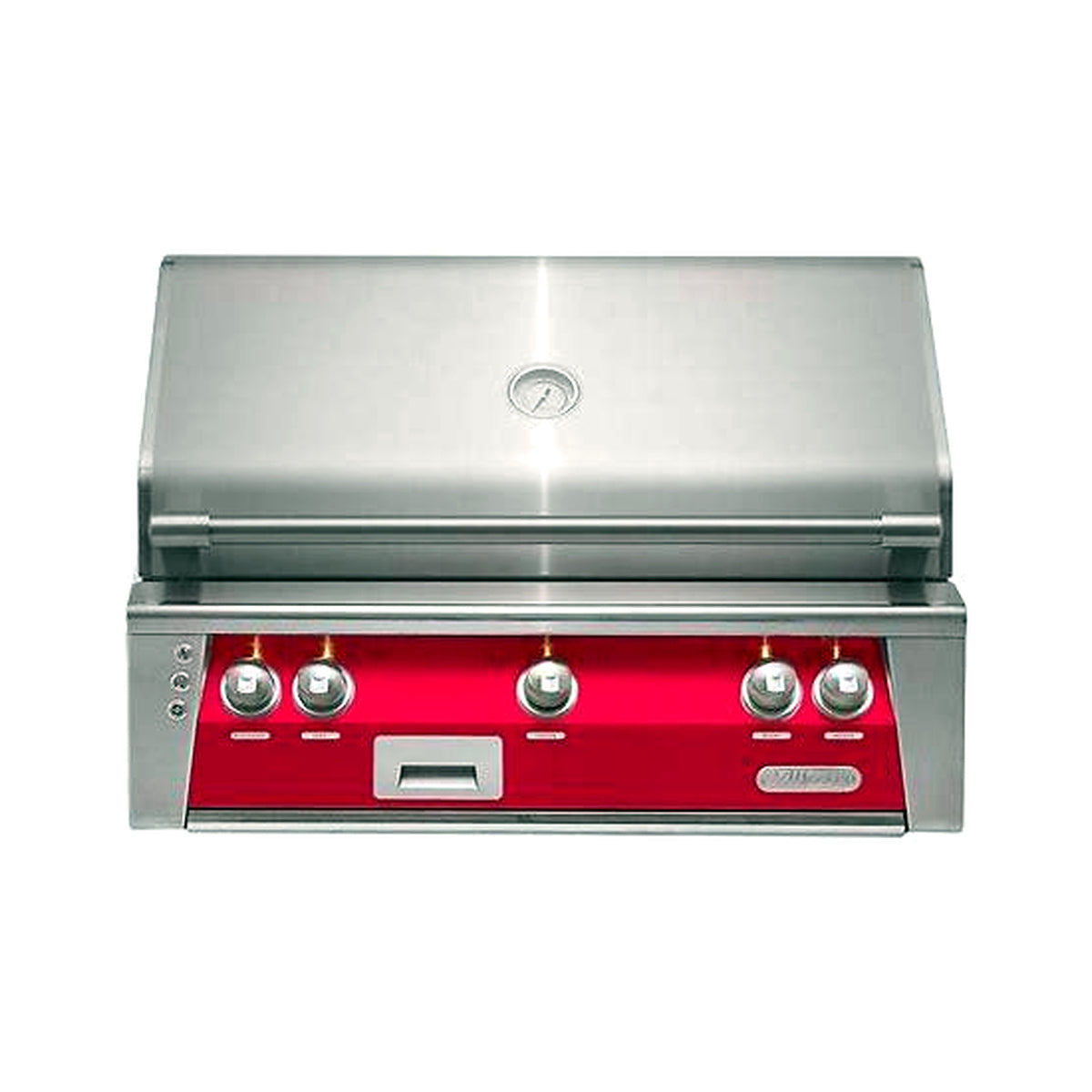 Alfresco 36" Luxury Grill with a Raspberry Red front on a white background