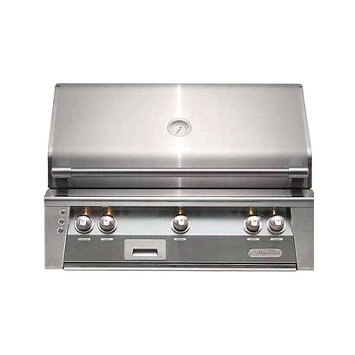 Alfresco 36" Luxury Grill with a Signal Grey front on a white background