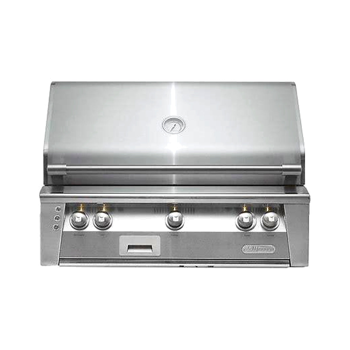 Alfresco 36" Luxury Grill with a stainless steel front on a white background
