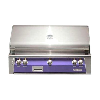 Alfresco 42” Luxury Grill with a blue Lilac front on a white background