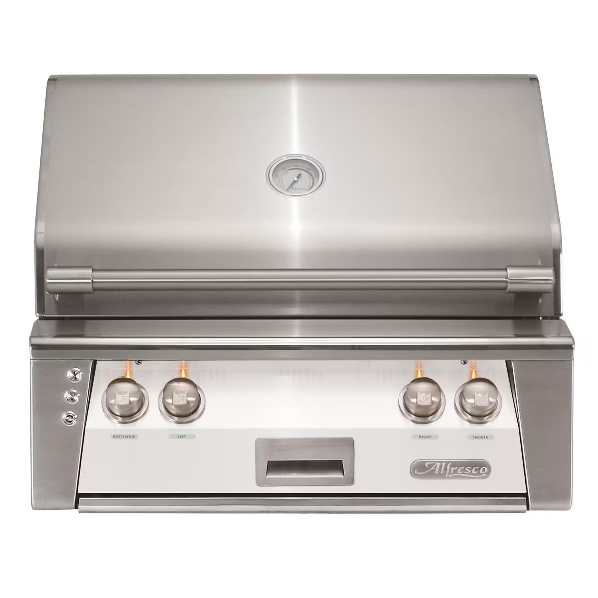 Alfresco 30" Luxury Grill with a Matte  White Front on a white background