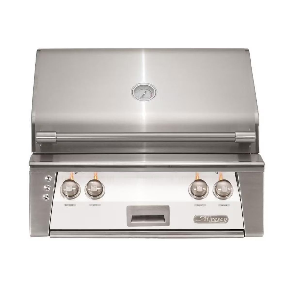 Alfresco 30" Luxury Grill with a White Front on a white background