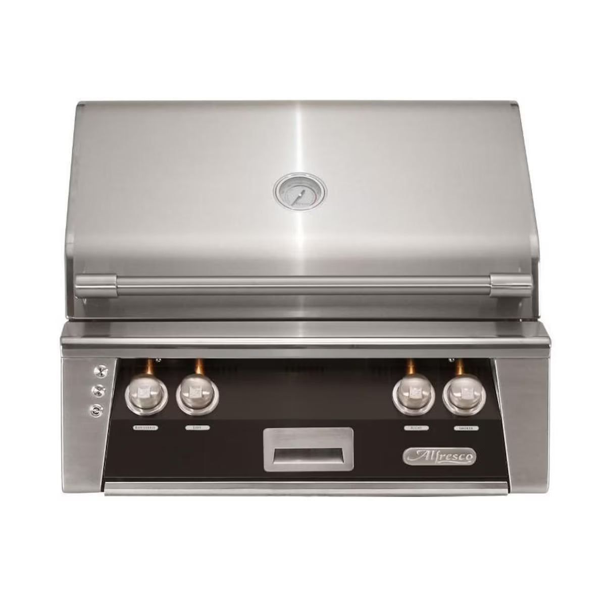 Alfresco 30" Luxury Grill with a Jet Black Front on a white background