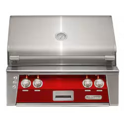 Alfresco 30" Luxury Grill with a Matte Jet Black Front on a white background