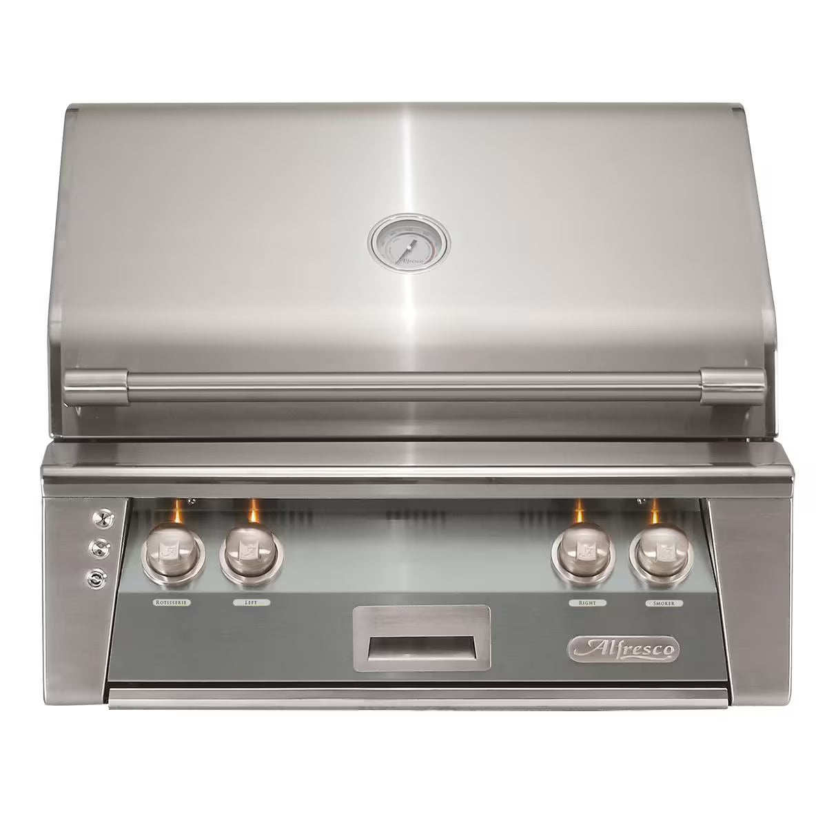 Alfresco 30" Luxury Grill with a Signal Grey Front on a white background