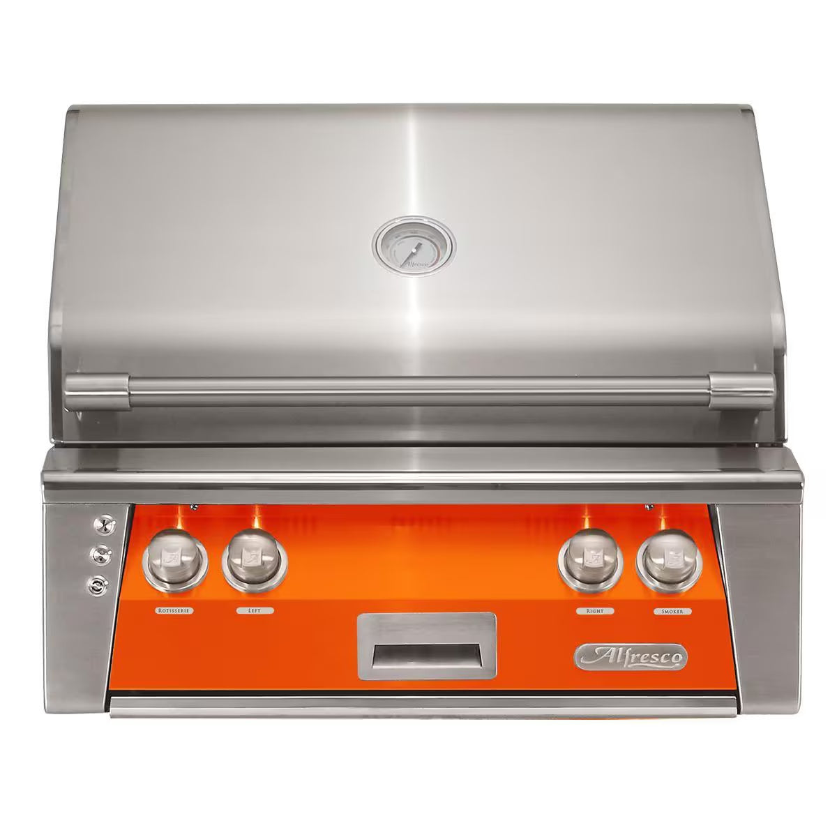 Alfresco 30" Luxury Grill with a Luminous Orange Front on a white background
