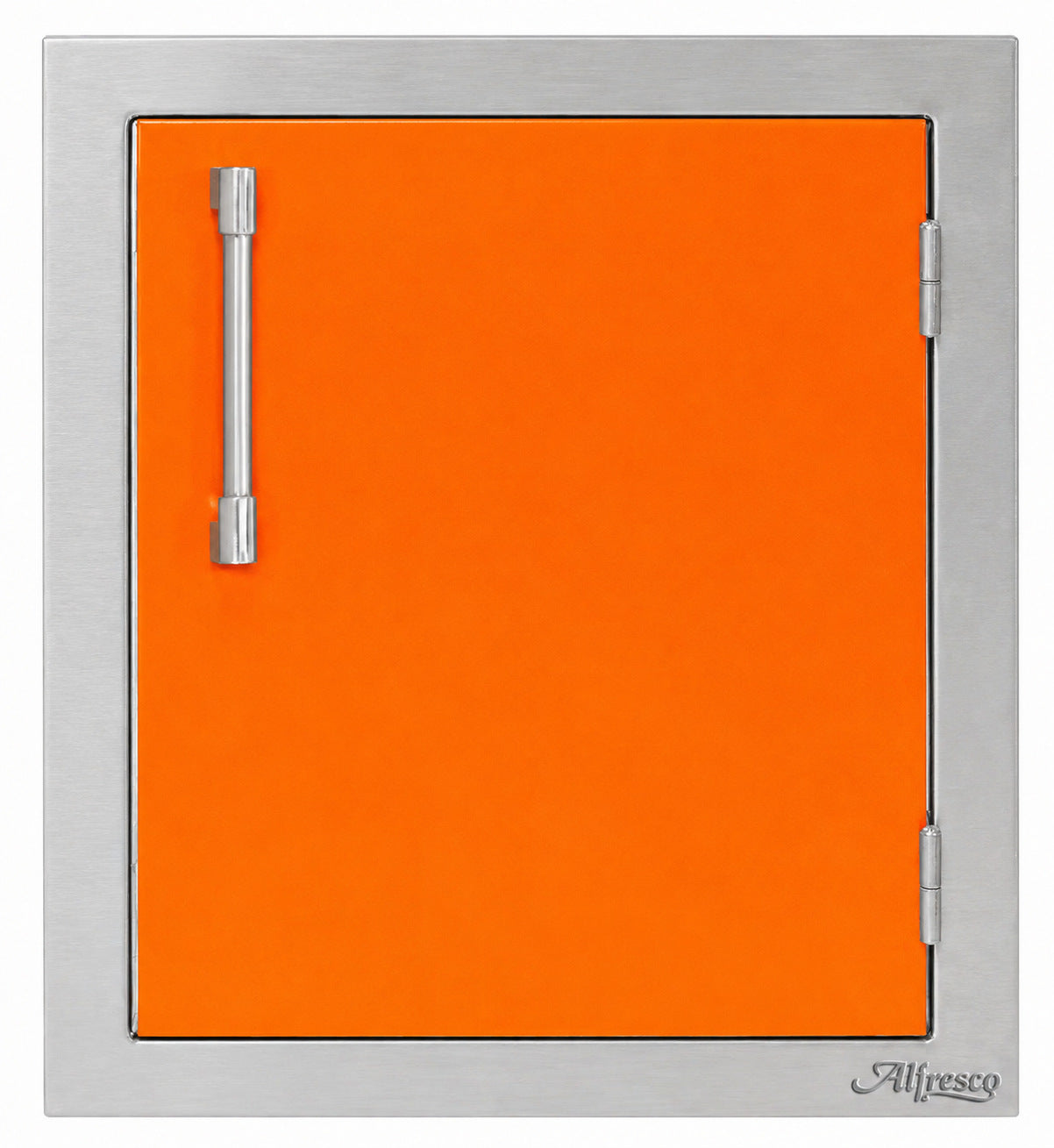 Alfresco 17" Single Access Door in Luminous Orange on a white background
