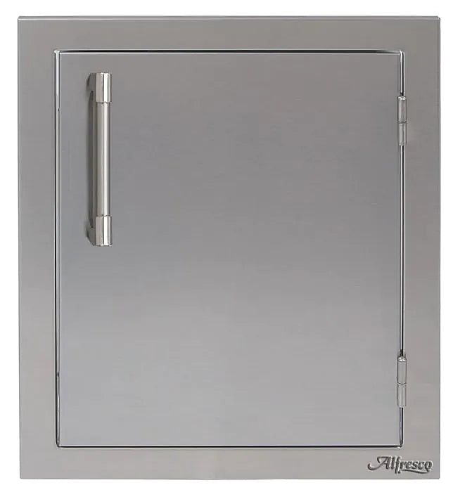 Alfresco 17" Single Access Door in Signal Grey on a white background