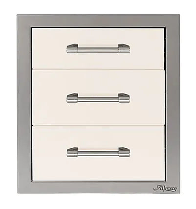 Alfresco 17" Three-Tier Storage Drawers in white on a white background