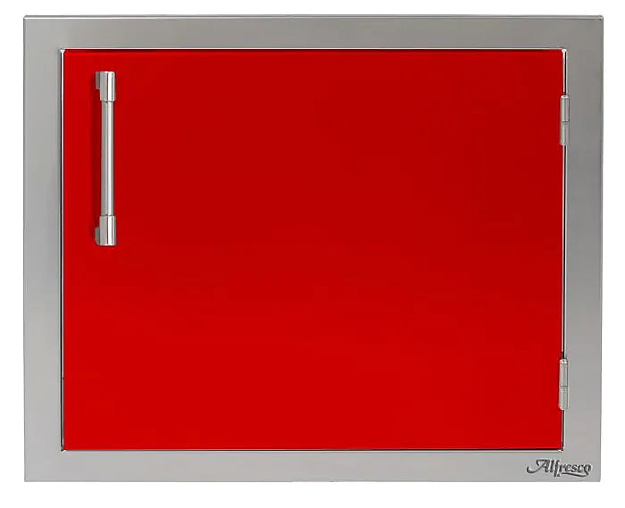 Alfresco 23" Single Access Door in Carmine Red on a white background