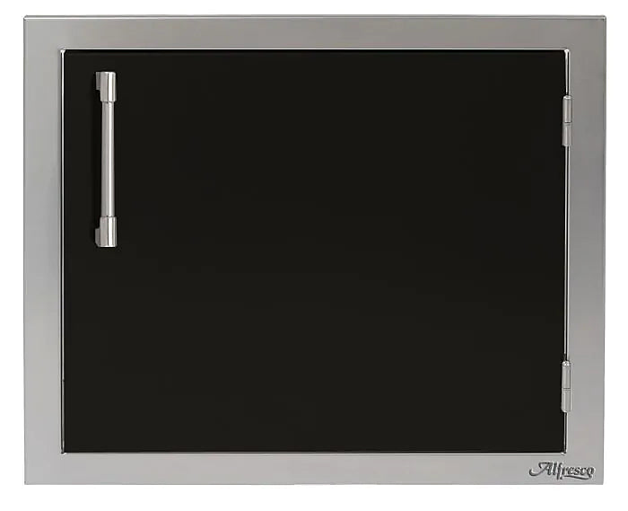 Alfresco 23" Single Access Door in Jet Black on a white background