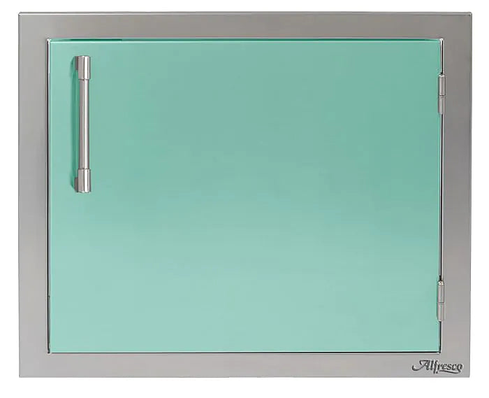 Alfresco 23" Single Access Door in Light Green on a white background