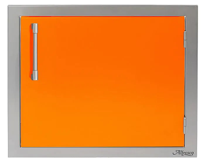 Alfresco 23" Single Access Door in Luminous Orange on a white background