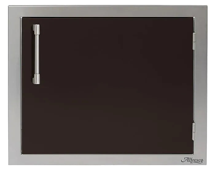 Alfresco 23" Single Access Door in Matte Jet Black on a white background
