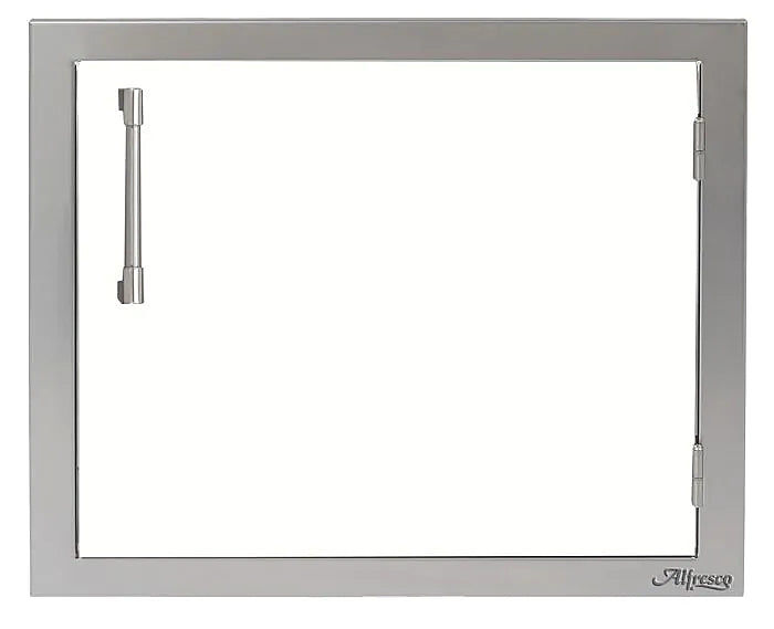 Alfresco 23" Single Access Door in Matte White on a white background