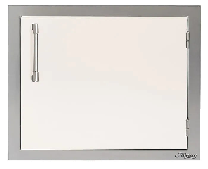 Alfresco 23" Single Access Door in White on a white background