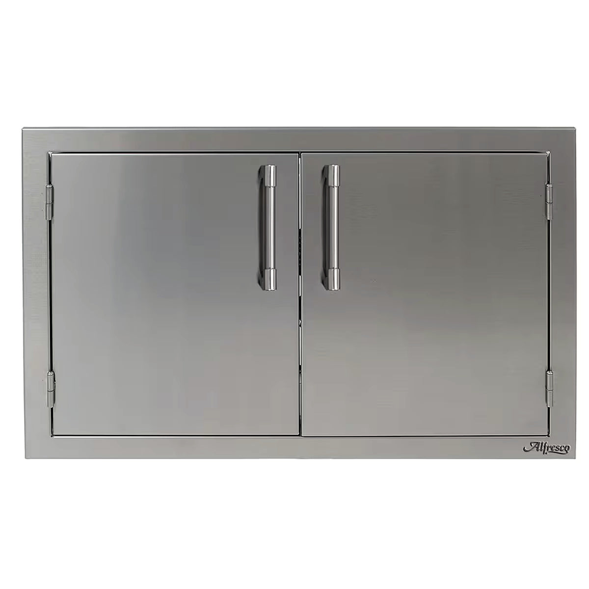 Alfresco 30" Double Access Door in Stainless Steel Color on a white background