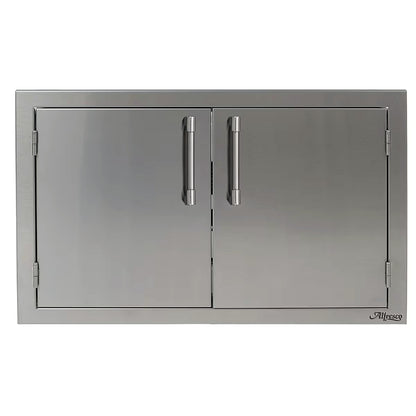 Alfresco 36" Double Access Door in Stainless Steel Color on a white background