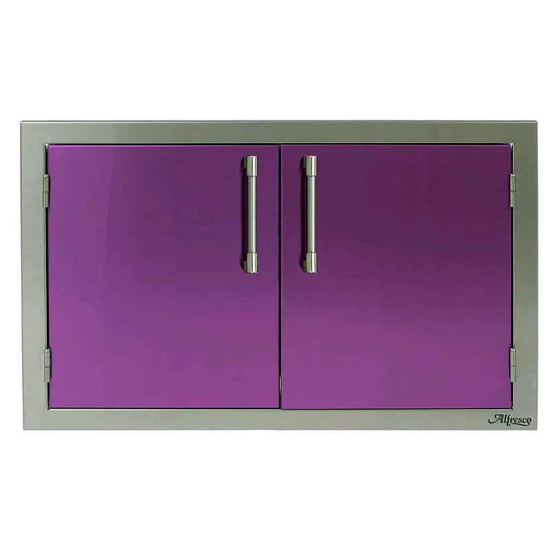Alfresco Double Access Doors in Blue Lilac on a white background
