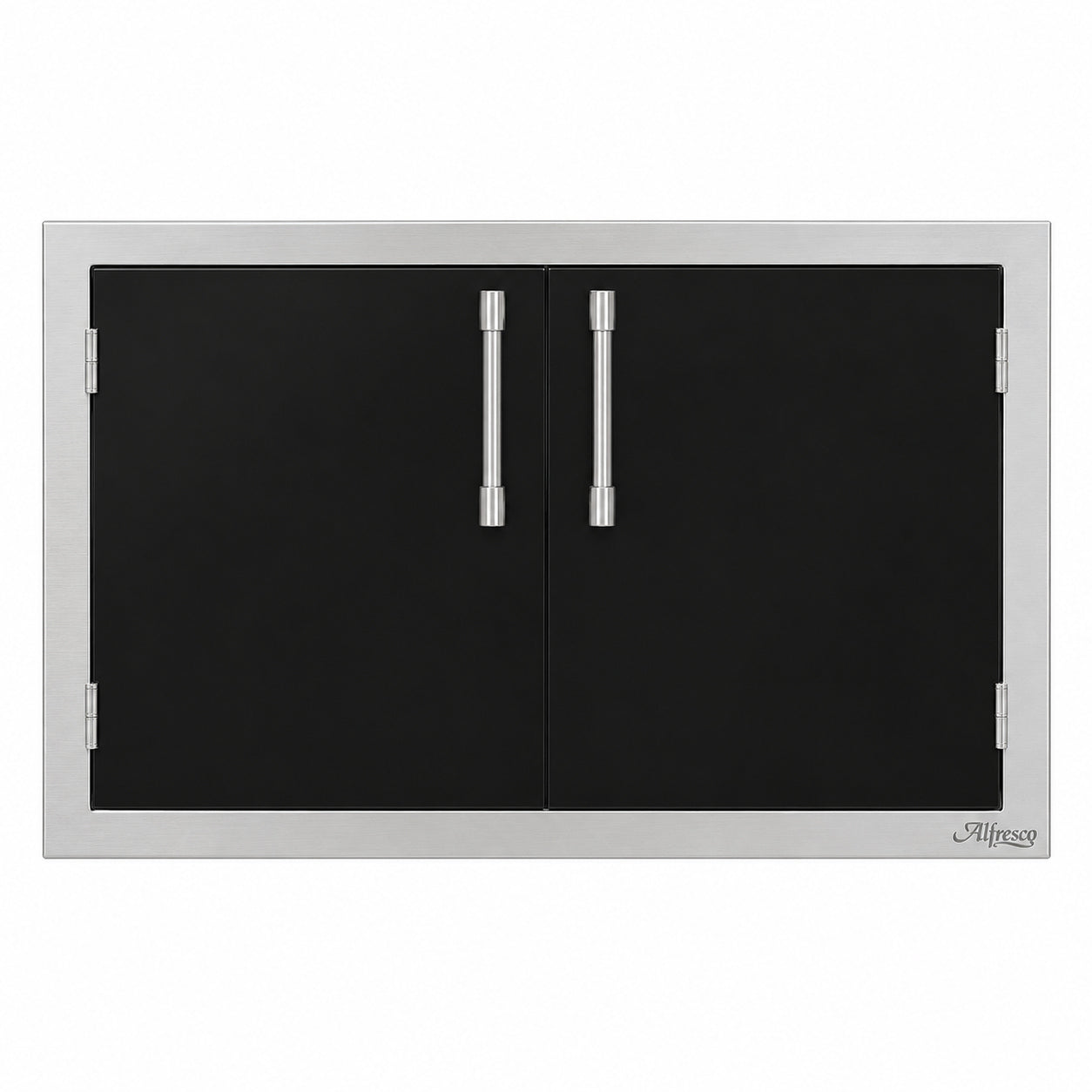 Alfresco Double Access Doors in Jet Black on a white background
