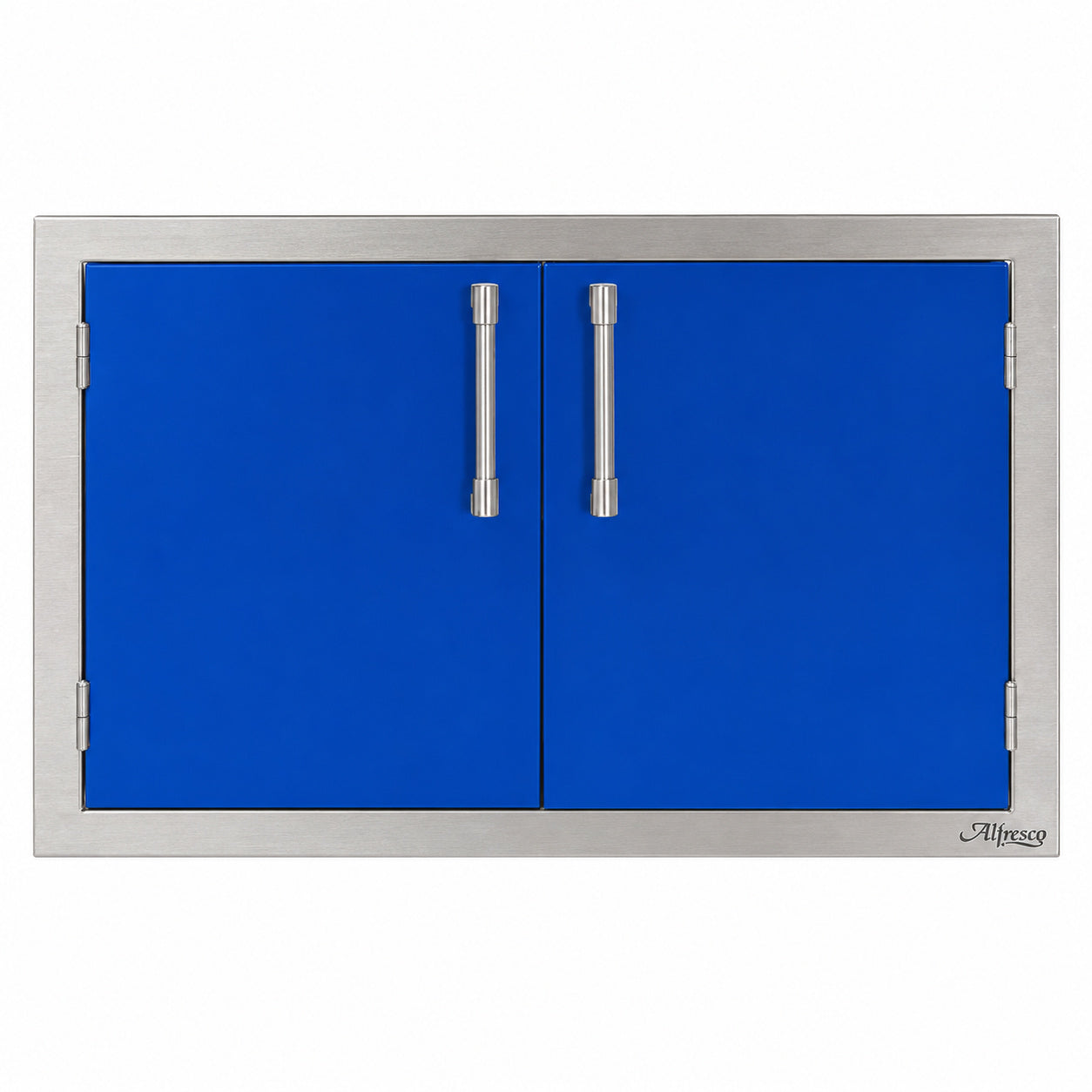 Alfresco Double Access Doors in Ultramarine Blue on a white background