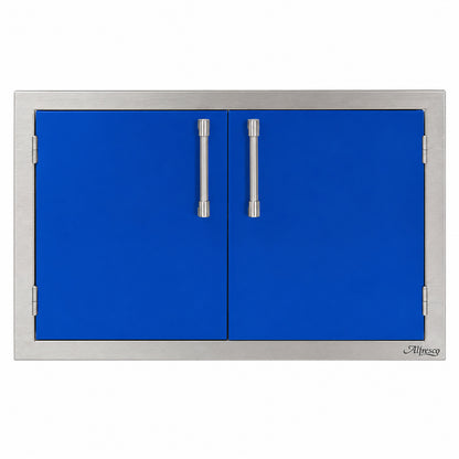 Alfresco Double Access Doors in Ultramarine Blue on a white background