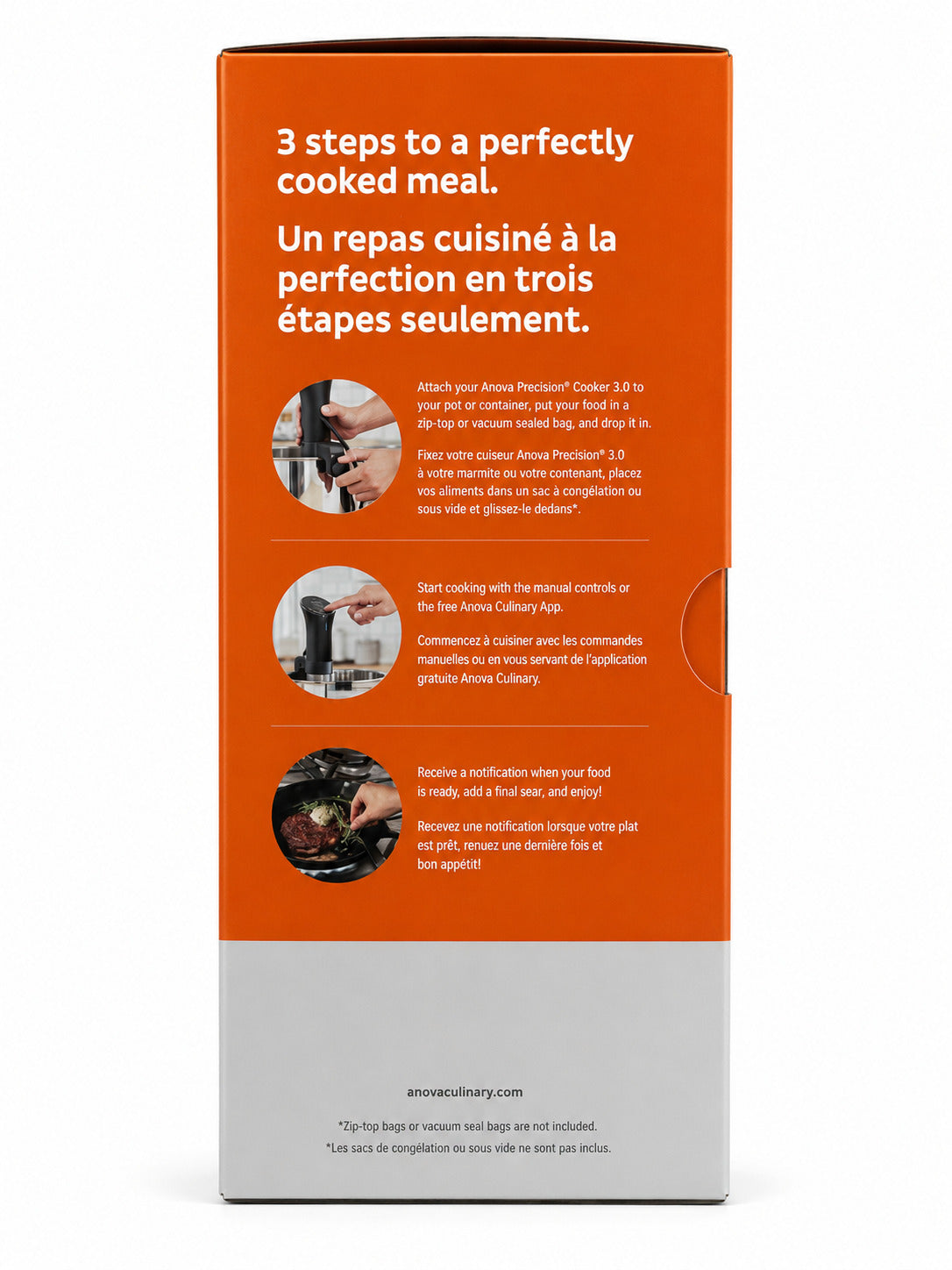 Anova Precision Cooker 3.0 Sous Vide Side of box on a white background