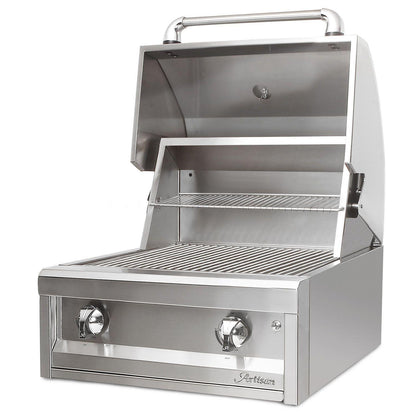 Artisan American Eagle Series 26-Inch Gas Grill with lid open on a white background