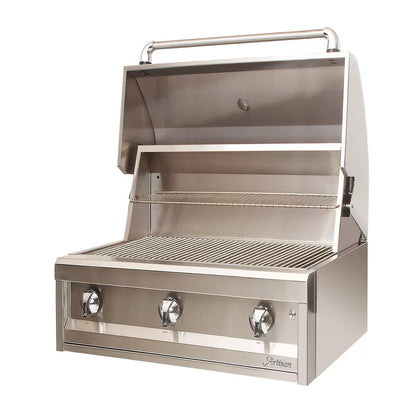 Artisan American Eagle Series 36-Inch Gas Grill with lid open on a white background