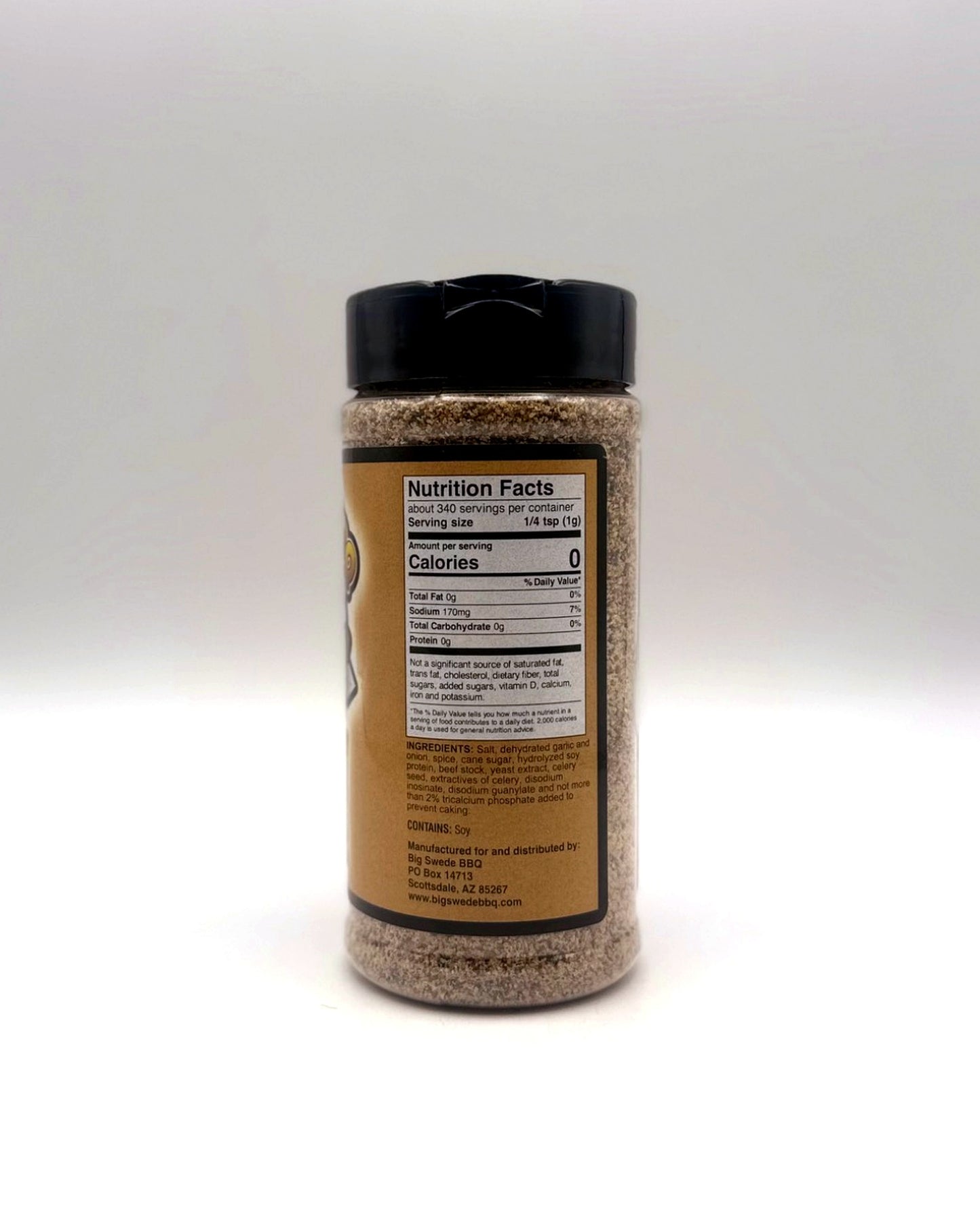 Big Swede BBQ Badass Texas Boost showing the ingredients and nutritional label on a white background