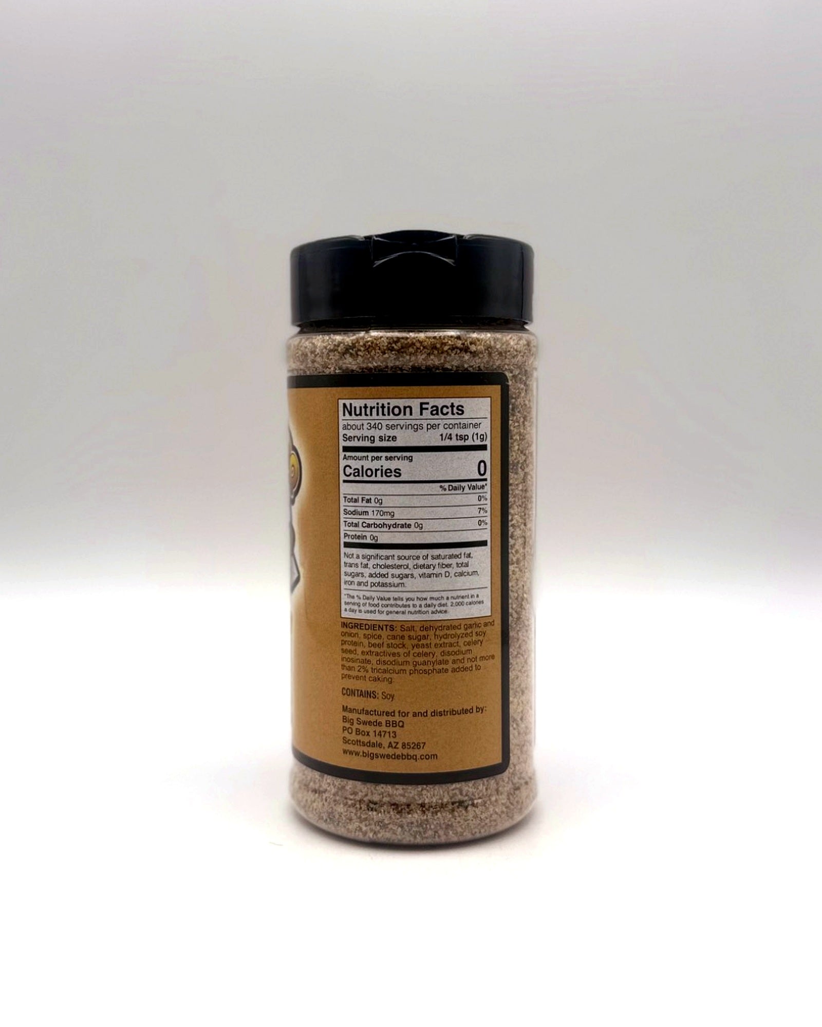 Big Swede BBQ Badass Texas Boost showing the ingredients and nutritional label on a white background