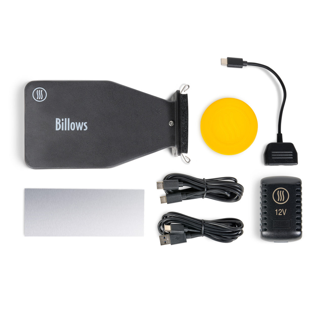 Billows Fan kit out of the box on a white background