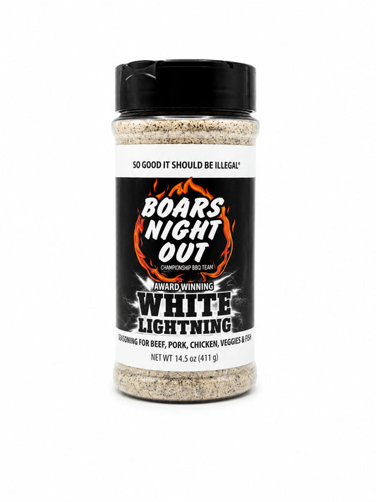 Boars Night Out White Lighting bottle on a white background