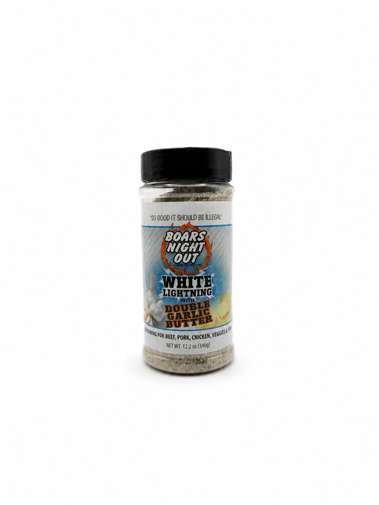 Boars Night Out White Lighting with double garlic butter on a white background