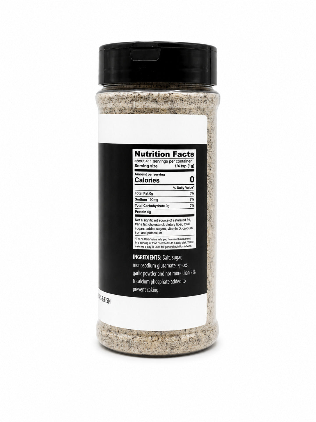 Boars Night Out White Lightning Ingredients Label on a White Background