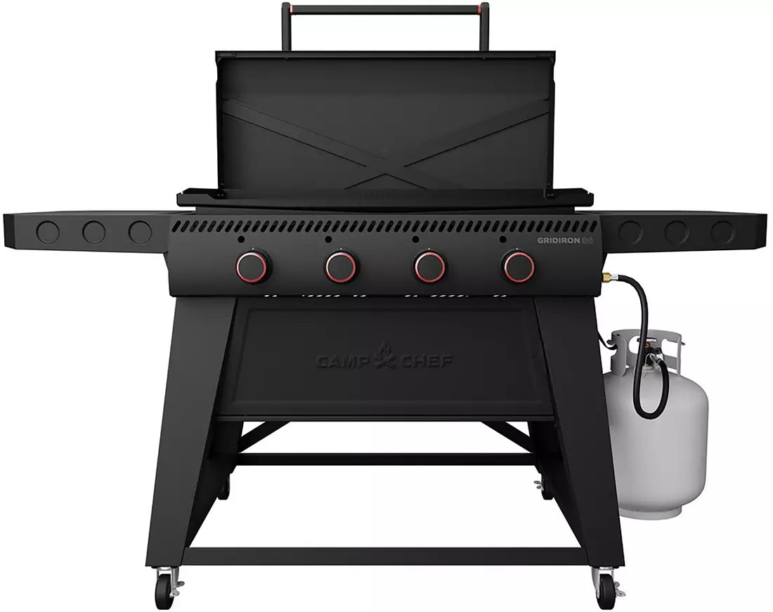 Camp Chef Gridiron 36" with lid open on a white background
