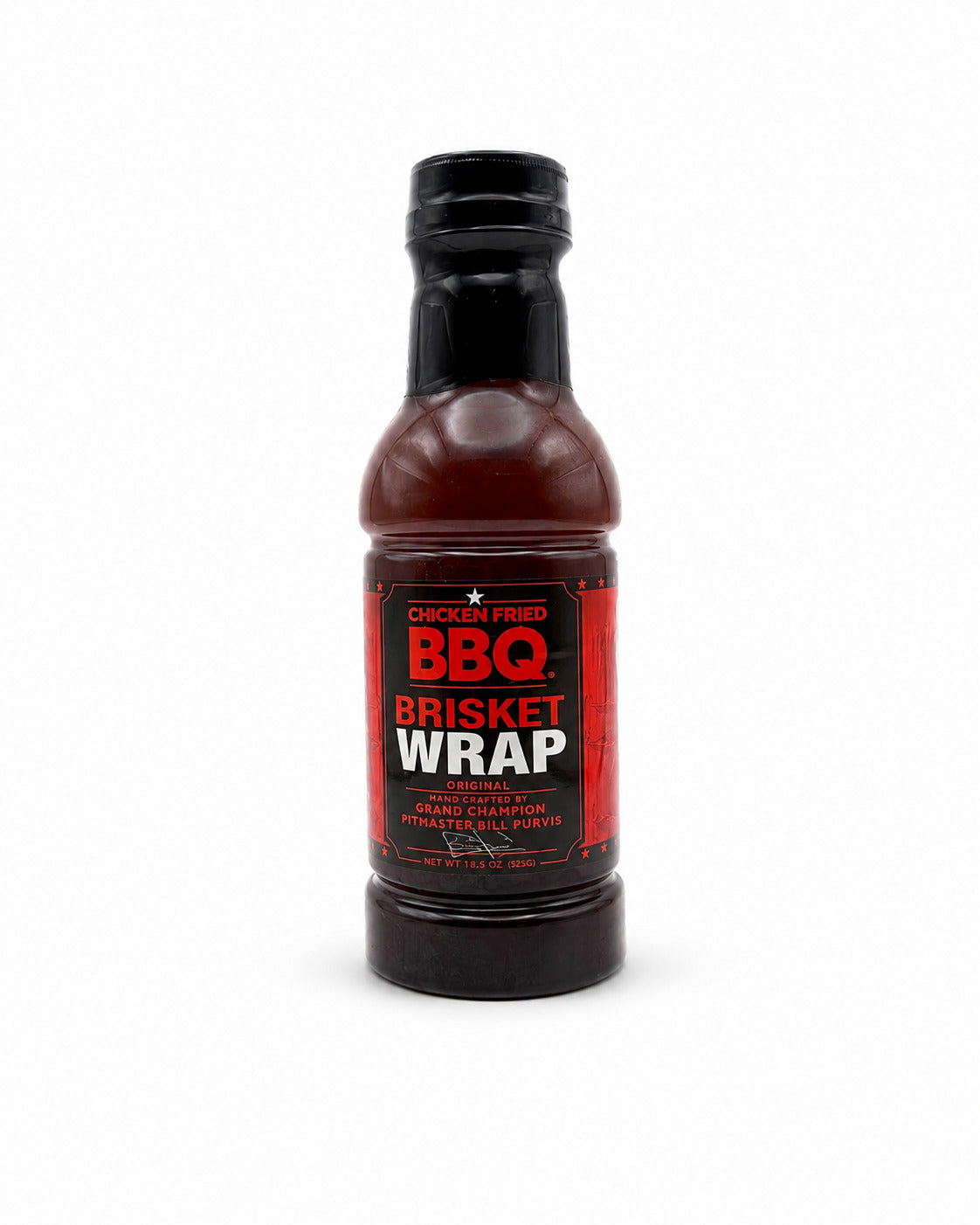Bottle of BBQ Brisket Wrap on a white background
