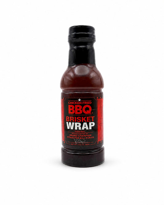Bottle of BBQ Brisket Wrap on a white background