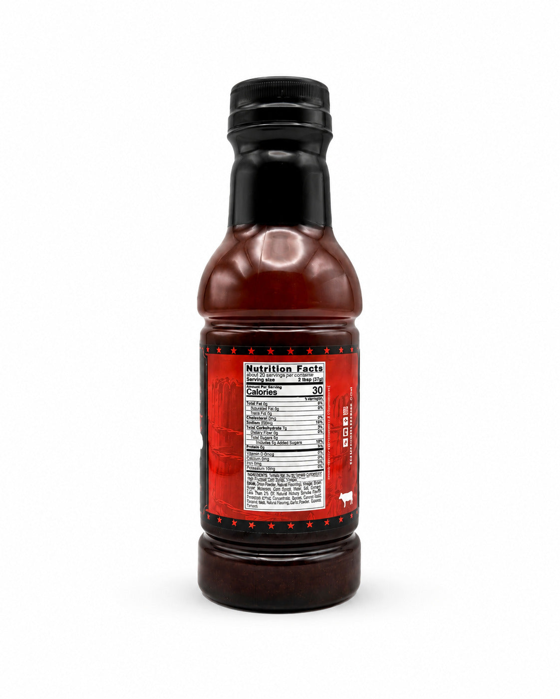 Bottle of BBQ Brisket Wrap with a red label on a white background