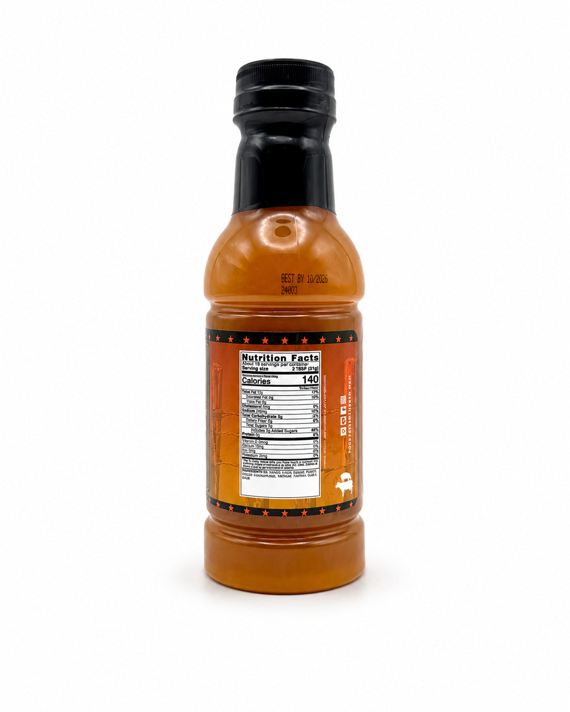 Bottle of Pork and Rib wrap with an on a white background