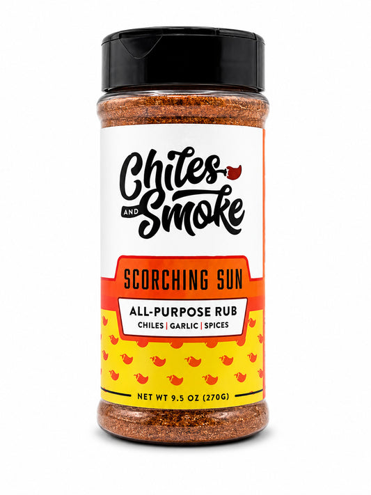 Chiles and Smoke Scorching Sun Bottle on a white background