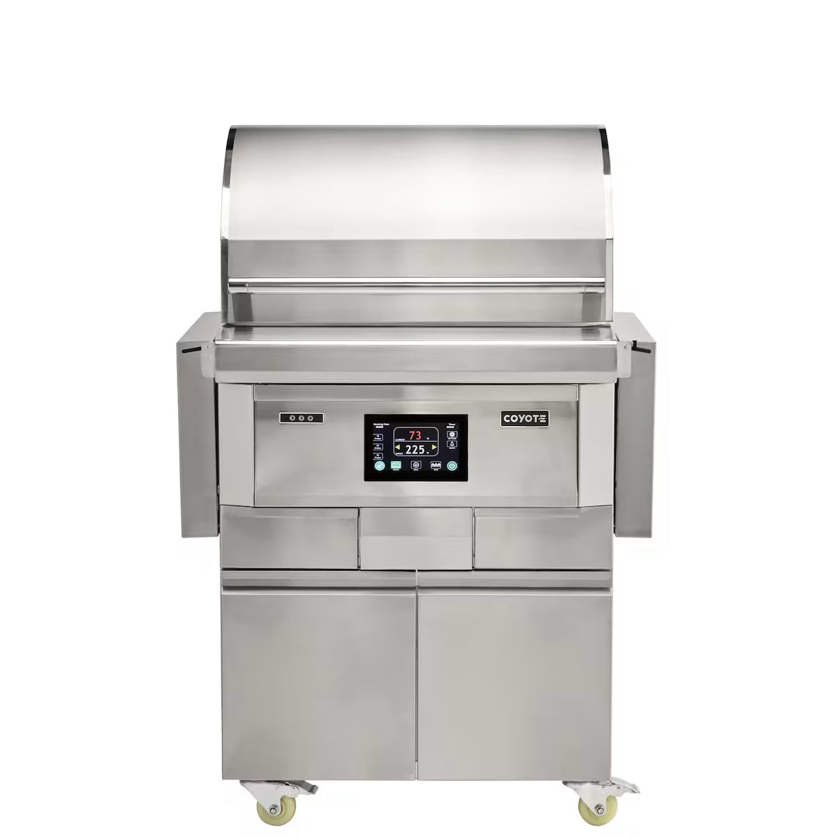 Coyote Pellet Grill freestanding model with shelves down